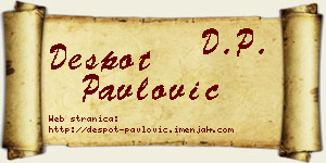 Despot Pavlović vizit kartica